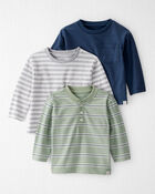 Baby Boy 3-Pack Organic Cotton Long-Sleeve Stretch Jersey Tees, image 1 of 6 slides