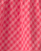 Baby Girl Gingham Tiered Dress - Coral, image 4 of 5 slides