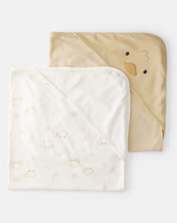 Baby 2-Pack Hooded Towels - Yellow, 