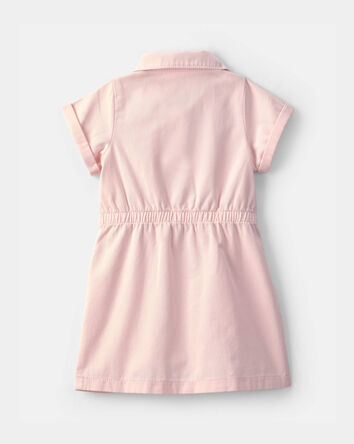 Toddler Girl Twill Button-Up Utility Dress - Pink, 