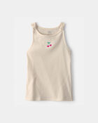Girls Cherry Embroidered Tank Top - Ivory, image 1 of 3 slides