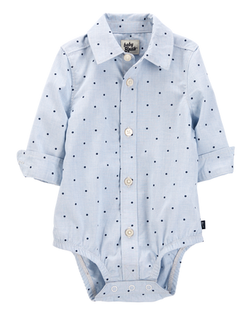 Baby Boy Polka Dot Button-Front Bodysuit, 