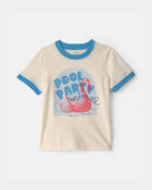 Toddler Boy 'Pool Party Animal' Flamingo Graphic Tee - Cream, image 1 of 3 slides