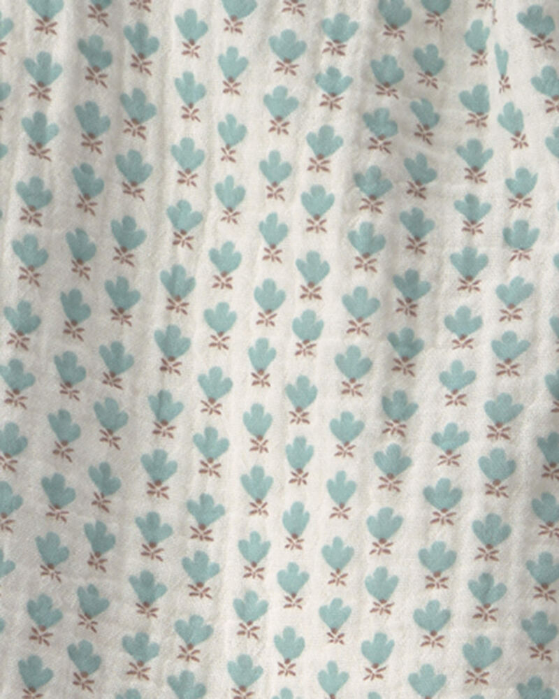 Toddler Girl 2-Piece Organic Cotton Gauze Top & Short Set in Floral, image 4 of 5 slides