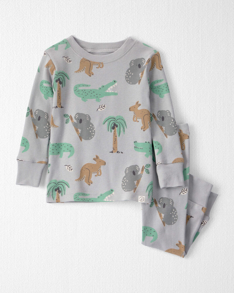 Baby 2-Piece Organic Cotton Ribbed Pajama Set in Aussie Friends Print, image 1 of 4 slides
