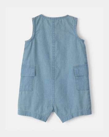 Baby Beach Cruiser Chambray Sleeveless Romper, 