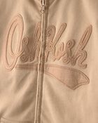 Kids OshKosh Logo Zip-Up Hoodie - Beige, image 2 of 4 slides