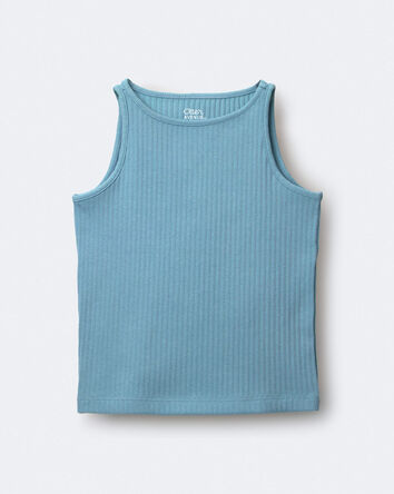Toddler Girl Ribbed Playtime Tank Top - Pale Blue, 