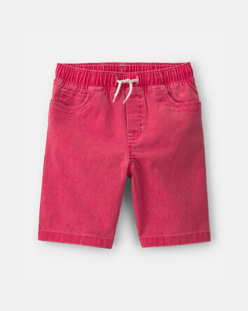Boys Stretch Twill Shorts - Red, 