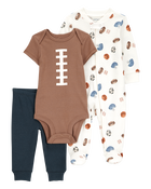 Baby Boy 3-Piece Football Multi-Piece Set, image 1 of 4 slides