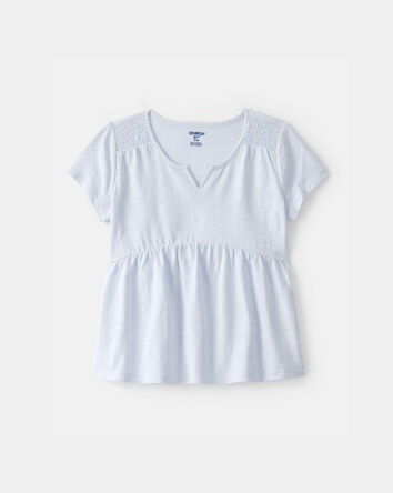 Girls Peplum Short-Sleeve Top - Blue, 