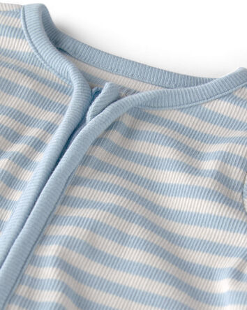 Baby Organic Cotton Sleep & Play Pajama in Stripes, 