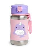 Zoo Stainless Steel Little Kid Straw Bottle - Narwhal, image 1 of 6 slides