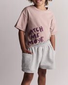 Toddler 'Watch Me Move' Rolled Cuff Tee - Mauve, image 6 of 6 slides