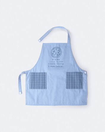 Toddler Pizza Apron with Otter Pockets - Blue, 