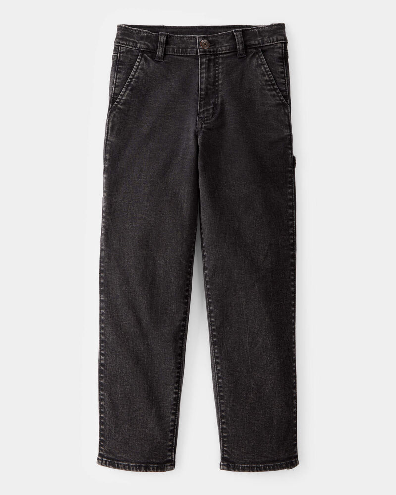 Boys Baggy Iconic Denim Carpenter Pants - Black Wash, image 1 of 4 slides