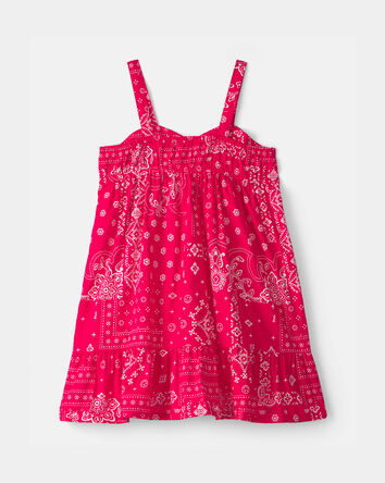 Toddler Girl Bandana Sleeveless Dress - Red, 