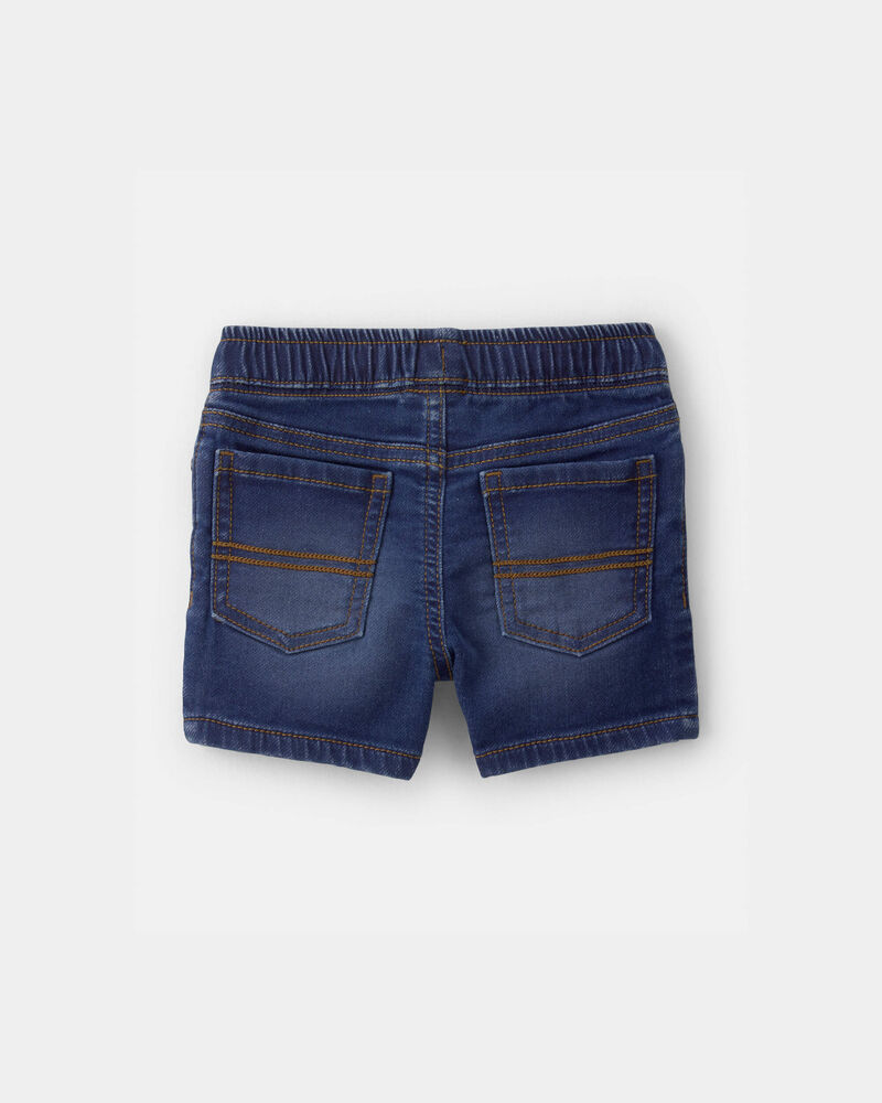 Baby Boy Denim Drawstring Shorts - Dark Wash, image 2 of 4 slides