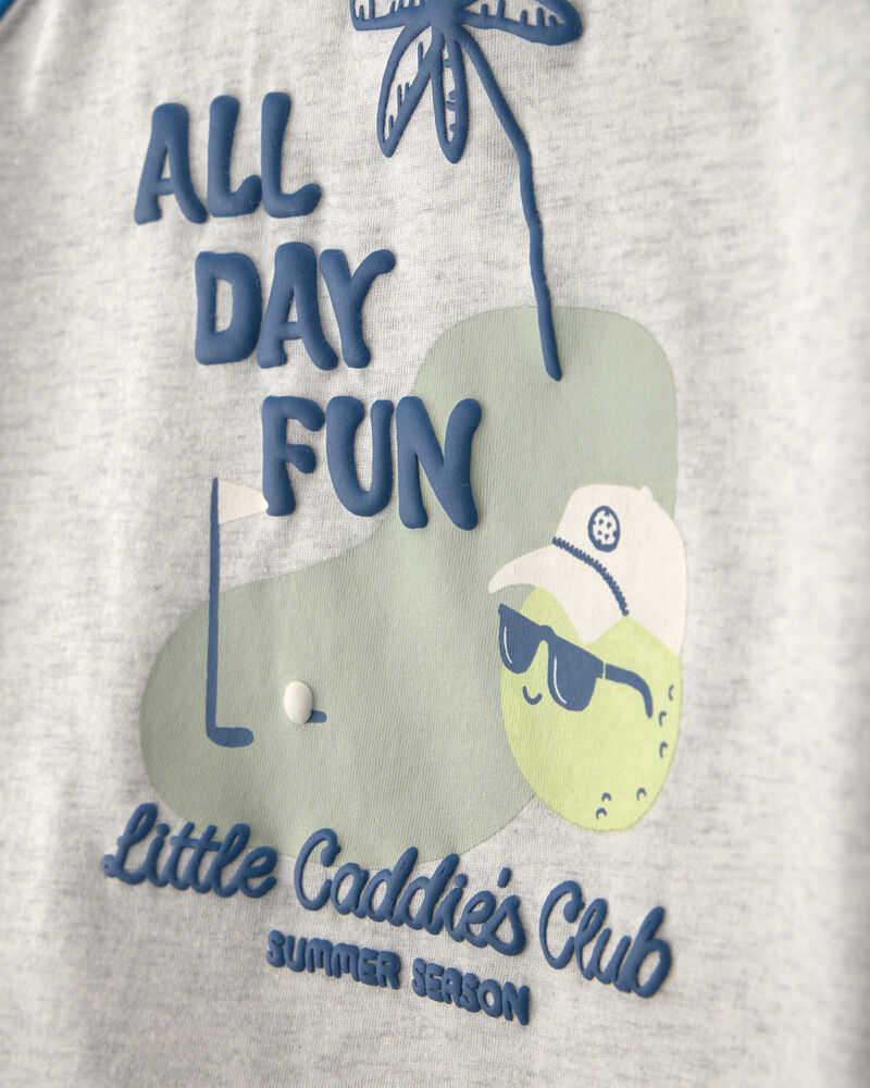 Toddler Boy 2-Piece 'All Day Fun' Golf Top & Short Set - Grey/Blue, image 3 of 5 slides