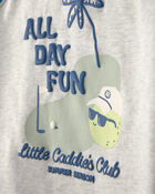 Toddler Boy 2-Piece 'All Day Fun' Golf Top & Short Set - Grey/Blue, image 3 of 5 slides