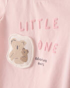 Baby Girl 2-Piece 'Little One' Koala Graphic Tee & Pant Set - Pink, image 3 of 7 slides