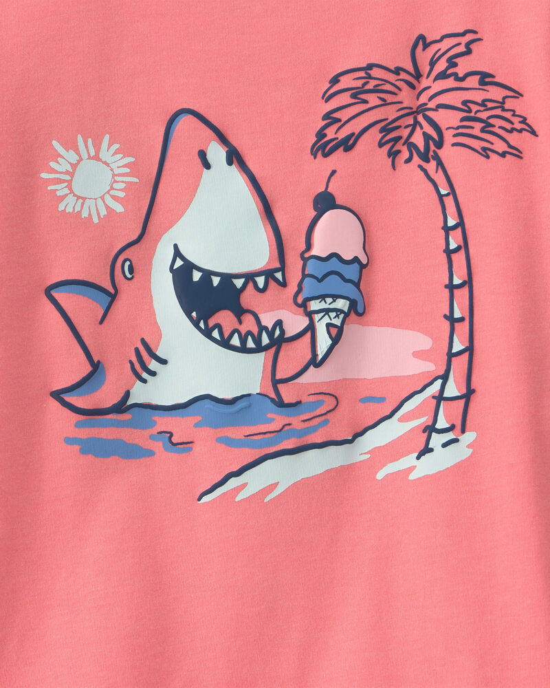 Toddler Boy Shark Graphic Tee - Coral, image 5 of 6 slides