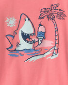 Toddler Boy Shark Graphic Tee - Coral, image 5 of 6 slides