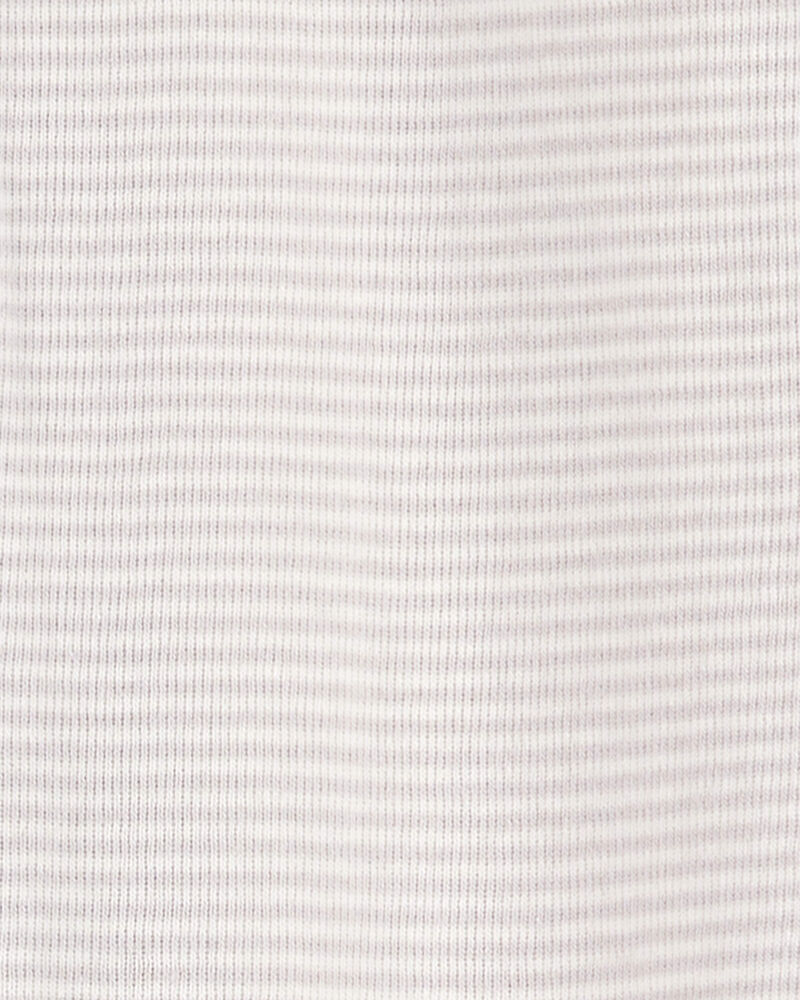 Baby 2-Pack Striped Elephant 2-Way Zip Cotton Sleep & Play Pajamas - Grey, image 2 of 4 slides