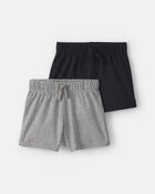 Baby 2-Pack Shorts - Grey/Black, image 1 of 5 slides