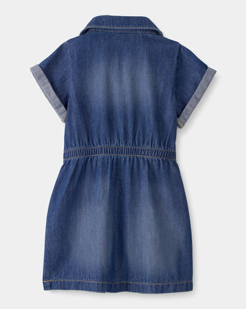 Toddler Girl Denim Button-Up Dress - Dark Wash, 
