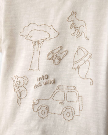 Baby Boy 3-Piece Into The Wild Top, Bodysuit & Short Set - Ivory/Brown, 