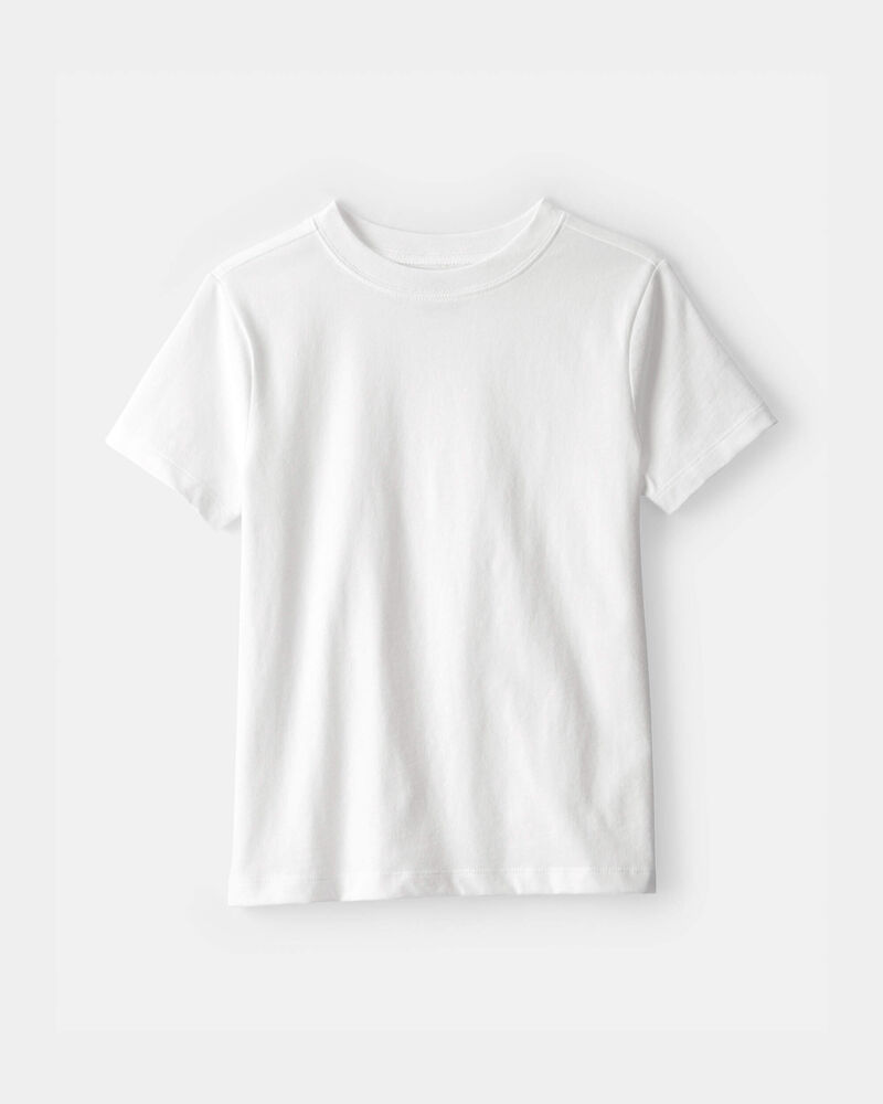 Kids Solid T-Shirt - White, image 1 of 3 slides
