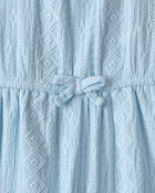 Toddler Girl Textured Romper - Blue, image 3 of 4 slides