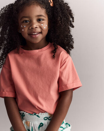 Toddler Rolled Cuff Tee - Coral, 