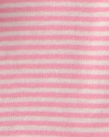 Toddler Girl Ice Cream 100% Cotton Short-Sleeve Snug Fit 4-Piece Pajama Set - Pink/Ivory, 