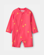 Baby Boy 1-Piece Sun Swimsuit Rashguard - Orange, image 1 of 4 slides