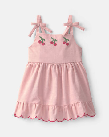 Baby Girl Cherry Short-Sleeve Dress - Pink, 