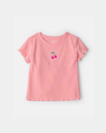 Toddler Girl Fruit Short-Sleeve Loose Fit 2-Piece Pajama Set - Pink, 