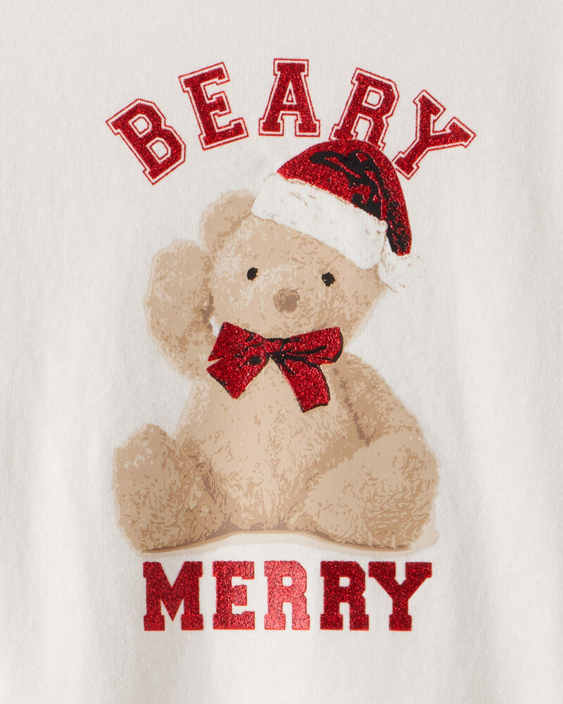 Girls Berry Merry Long-Sleeve Graphic Tee - Cream, image 2 of 3 slides