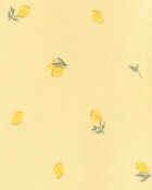 Toddler Lemon 100% Cotton Snug Fit 1-Piece Pajama - Yellow, image 3 of 4 slides