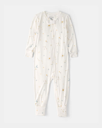 Baby Constellation PurelySoft 2-Way Zip 1-Piece Pajama - Cream, 