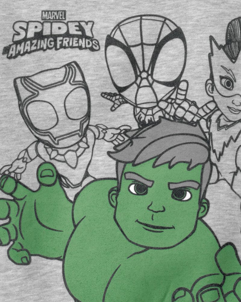 Toddler Boy &copy;Marvel The Incredible Hulk Fleece Pullover Sweatshirt - Grey, image 3 of 3 slides