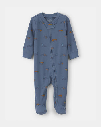 Baby Boy Construction Snug Fit Sleep & Play Pajamas - Blue, 