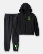 Girls 2-Piece Wicked Elphaba Sparkle Hoodie & Joggers Set - Black
, image 1 of 10 slides