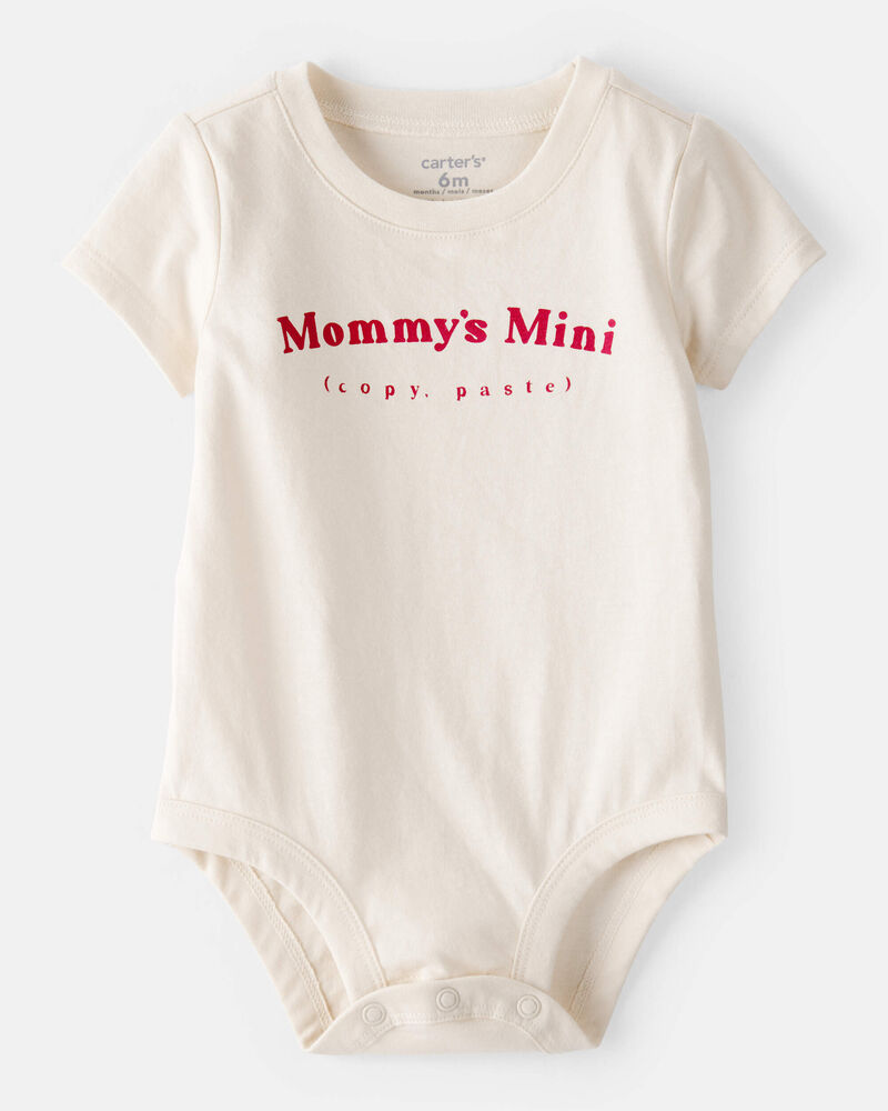 Baby 'Mommy's Mini' Short-Sleeve Graphic Bodysuit - Cream, image 1 of 3 slides