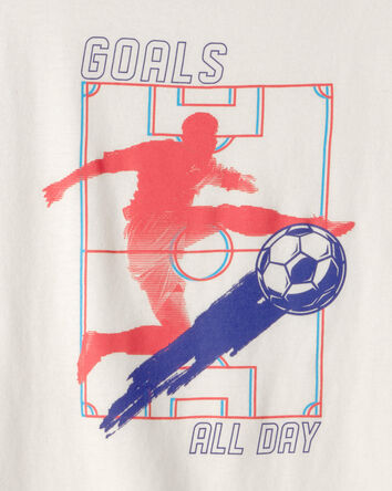 Kids Soccer Goals Graphic Tee - Cream, 