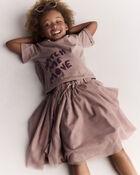Toddler 'Watch Me Move' Rolled Cuff Tee - Mauve, image 1 of 6 slides
