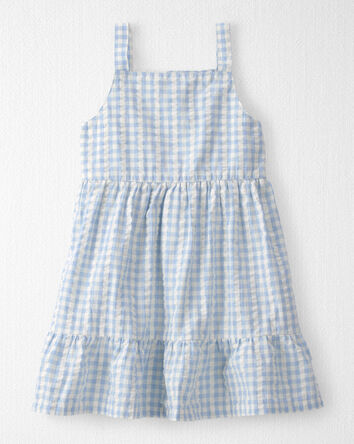 Toddler Girl Seersucker Dress Made with Organic Cotton, 