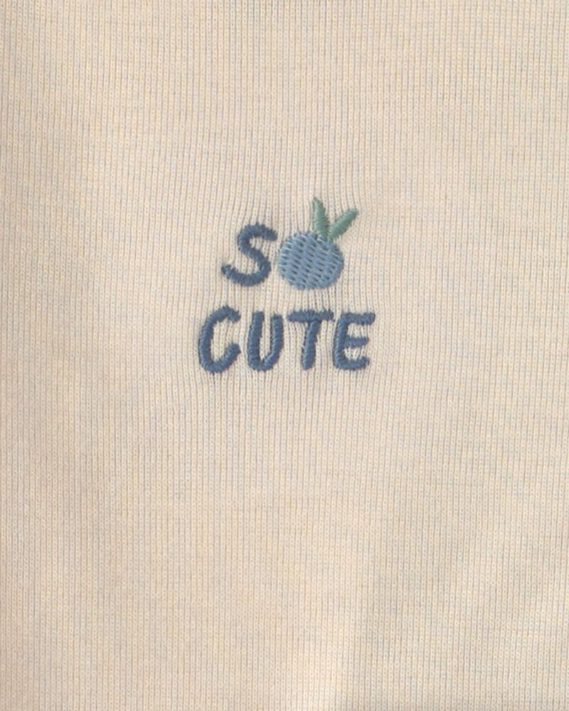 Baby Girl 3-Piece Blueberry Bodysuit & Pant Set - Blue/Ivory, image 2 of 4 slides