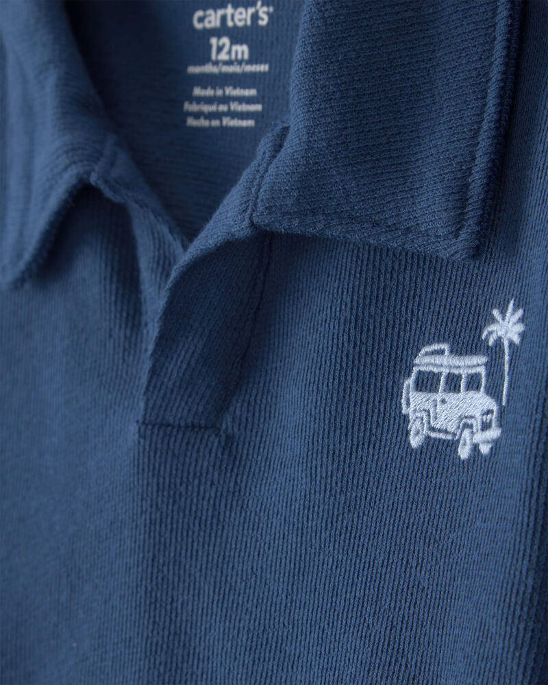 Baby Boy 2-Piece Car Top & Short Set - Blue, image 3 of 6 slides